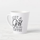 Nur ein Mädchen, das Kaffee Liebe Milchtasse (Linke Ecke)