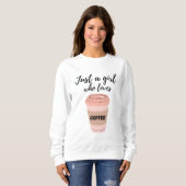 Nur ein Mädchen, das Kaffee Liebe Sweatshirt (Vorne ganz)
