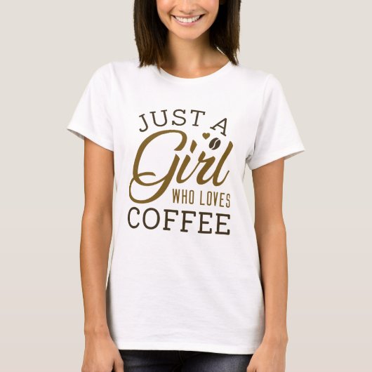 Nur ein Mädchen, das Kaffee Liebe T-Shirt (Vorderseite)