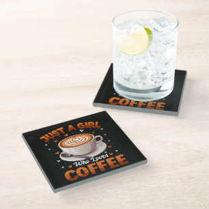 Nur ein Mädchen, das Kaffee liebt Glasuntersetzer