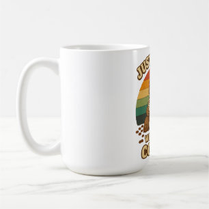 Nur ein Mädchen, das Kaffee liebt, lustiger Retro- Kaffeetasse
