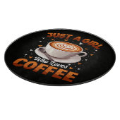Nur ein Mädchen, das Kaffee liebt Schneidebrett (Ecke)