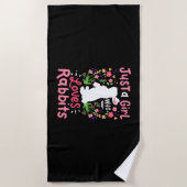 Nur ein Mädchen, das Kaninchen Lieben Strandtuch (Vorderseite)