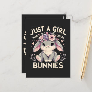 Nur ein Mädchen das Kaninchen liebt Postkarte