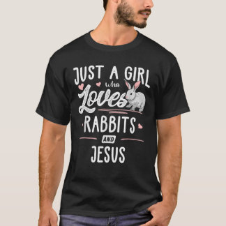 Nur ein Mädchen, das Kaninchen und Jesus liebt Ges T-Shirt