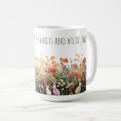 Nur ein Mädchen, das Kaninchen und Wildblumen Lieb Kaffeetasse (VorderseiteRechts)