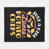 Nur ein Mädchen, das Kartoffelchips Liebe Fleecedecke (Vorderseite (Horizontal))