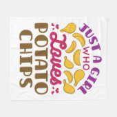 Nur ein Mädchen, das Kartoffelchips Lieben Snack F Fleecedecke (Vorderseite (Horizontal))