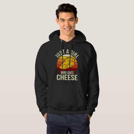 Nur ein Mädchen, das Käse Lieben! Käse Feinschmeck Hoodie (Vorne ganz)