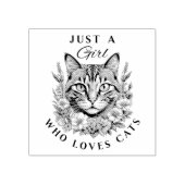 Nur ein Mädchen, das Katzen Liebe Gummistempel (Prägung)