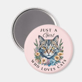Nur ein Mädchen, das Katzen Liebe Magnet (Vorderseite/Rückseite)