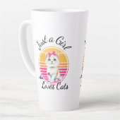 Nur ein Mädchen, das Katzen Liebe Milchtasse (Linke Ecke)