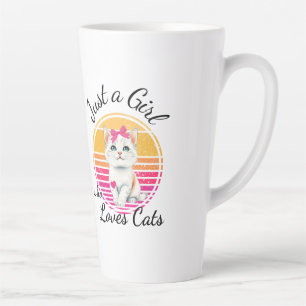 Nur ein Mädchen, das Katzen Liebe Milchtasse