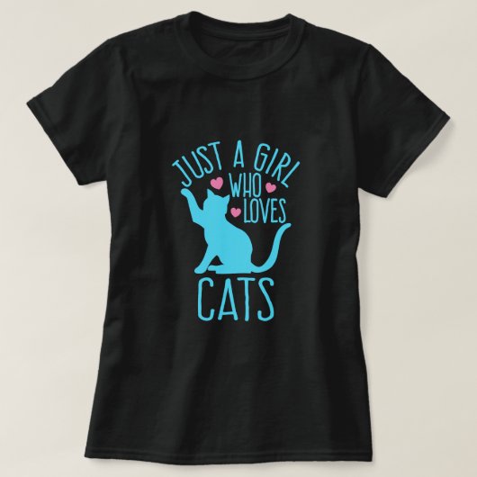 Nur ein Mädchen, das Katzen Liebe T-Shirt (Design vorne)