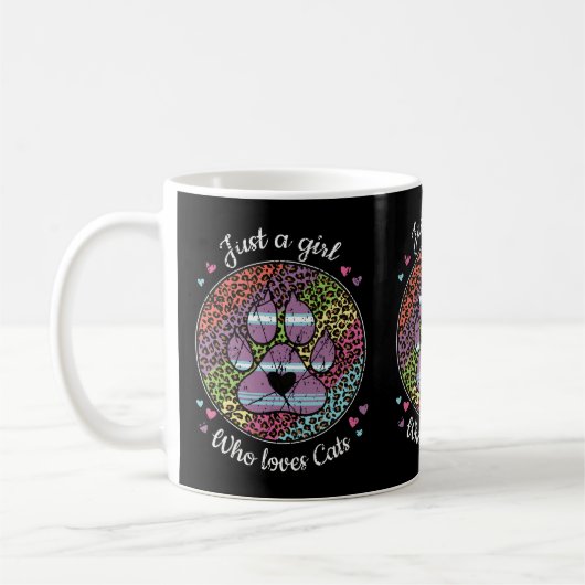 Nur ein Mädchen, das Katzen Lieben Besitzer Kitty  Kaffeetasse (Links)