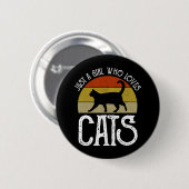 Nur ein Mädchen, das Katzen liebt Button (Vorne & Hinten)