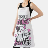 Nur ein Mädchen das Katzen liebt Cute Withe Schürze (InSitu)