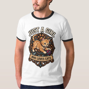 Nur ein Mädchen, das Katzen liebt Grafik T-Shirt