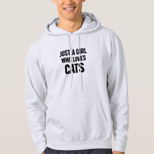 Nur ein Mädchen, das Katzen liebt – Minimal Liebe Hoodie (Vorderseite)