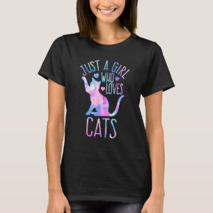 Nur ein Mädchen, das Katzen liebt, Pastell-Galaxie T-Shirt