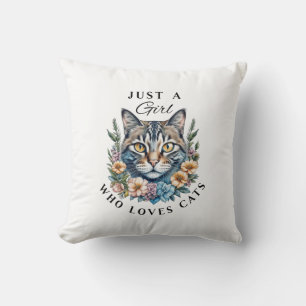 Nur ein Mädchen, das Katzen liebt Personalisiert Kissen