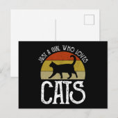Nur ein Mädchen, das Katzen liebt Postkarte (Vorne/Hinten)