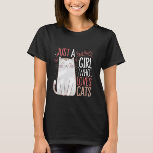 Nur ein Mädchen, das Katzen liebt, süße Ästhetik K T-Shirt