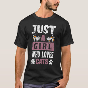 Nur ein Mädchen, das Katzen liebt Süße Katze 1 T-Shirt