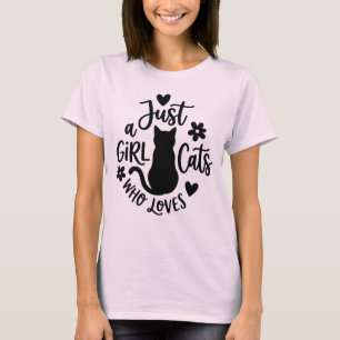Nur ein Mädchen, das Katzen liebt, süße Katzen-Sil T-Shirt