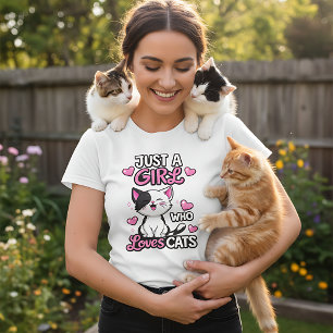 Nur ein Mädchen das Katzen liebt Süßes Kätzchen T- T-Shirt