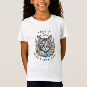 Nur ein Mädchen, das Katzen liebt T-Shirt