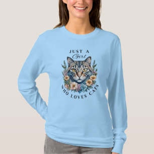 Nur ein Mädchen, das Katzen liebt   T-Shirt