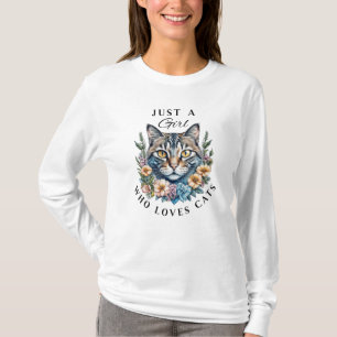 Nur ein Mädchen, das Katzen liebt   T-Shirt