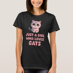 Nur ein Mädchen, das Katzen liebt T-Shirt