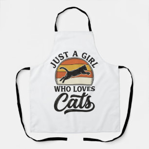 Nur ein Mädchen, das Katzen Retro Vintage Katzen-D Schürze