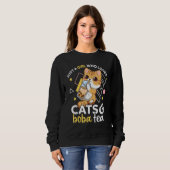 Nur ein Mädchen, das Katzen und Boba Tea Neko Bubb Sweatshirt (Vorne ganz)