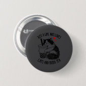 Nur ein Mädchen, das Katzen und Boba-Tee Ragdoll C Button (Vorne & Hinten)