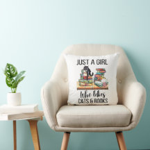 Nur ein Mädchen, das Katzen und Bücher mag
