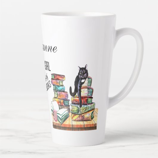 Nur ein Mädchen, das Katzen und Bücher mag Milchtasse (Rechts)