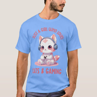 Nur ein Mädchen, das Katzen und Gaming liebt, süß  T-Shirt