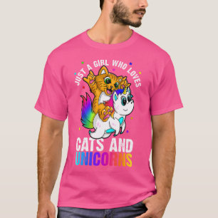 Nur ein Mädchen, das Katzen und Hörner Phantastisc T-Shirt