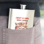 Nur ein Mädchen, das Katzen und Kaffee Liebe (2) Flachmann (Beispiel)