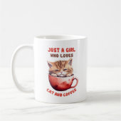 Nur ein Mädchen, das Katzen und Kaffee Liebe (2) Kaffeetasse (Links)