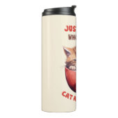 Nur ein Mädchen, das Katzen und Kaffee Liebe (2) Thermosbecher (Nach links gedreht)