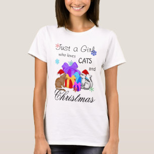 Nur ein Mädchen, das Katzen und Weihnachten liebt T-Shirt