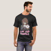 Nur ein Mädchen, das Katzenjacke und Poodle Hund P T-Shirt (Vorne ganz)