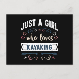Nur ein Mädchen, das Kayaking lustige Geschenke li Postkarte