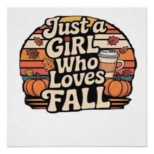 Nur Ein Mädchen Das Klassische Herbst T-Shirts Lie Poster