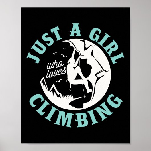 Nur ein Mädchen, das Klettern für einen Boulderer Poster (Vorne)