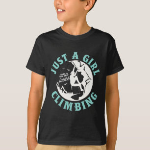 Nur ein Mädchen, das Klettern für einen Boulderer T-Shirt